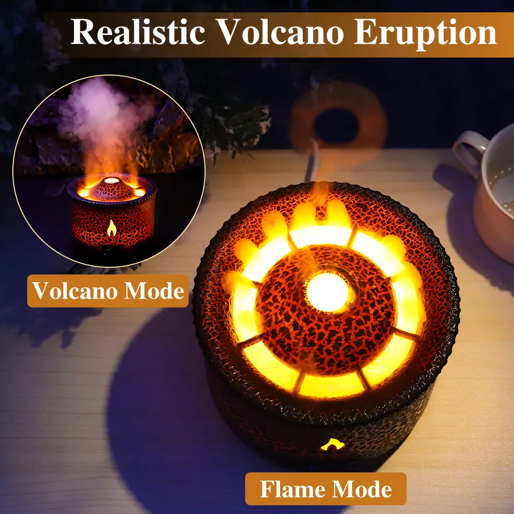 Ignite Your Space: Volcano Fire Flame Air Humidifier with Remote Control for Home Fragrance Mist Mak Smoking || Neoraid