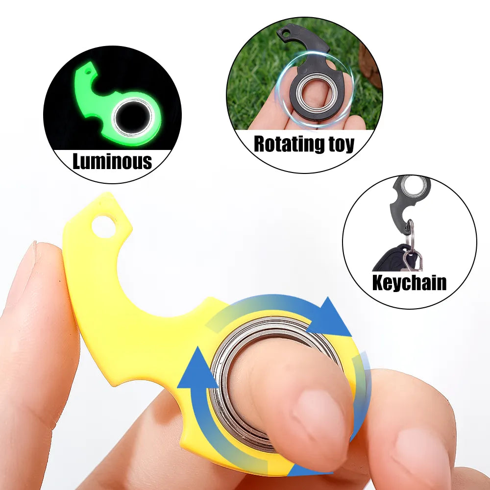 Elevate 2024 Style: Noctilucent Decompression Spinner Key Chains - Trendy Fingertip Rotation Keyholder with Anti-Anxiety || Neoraid