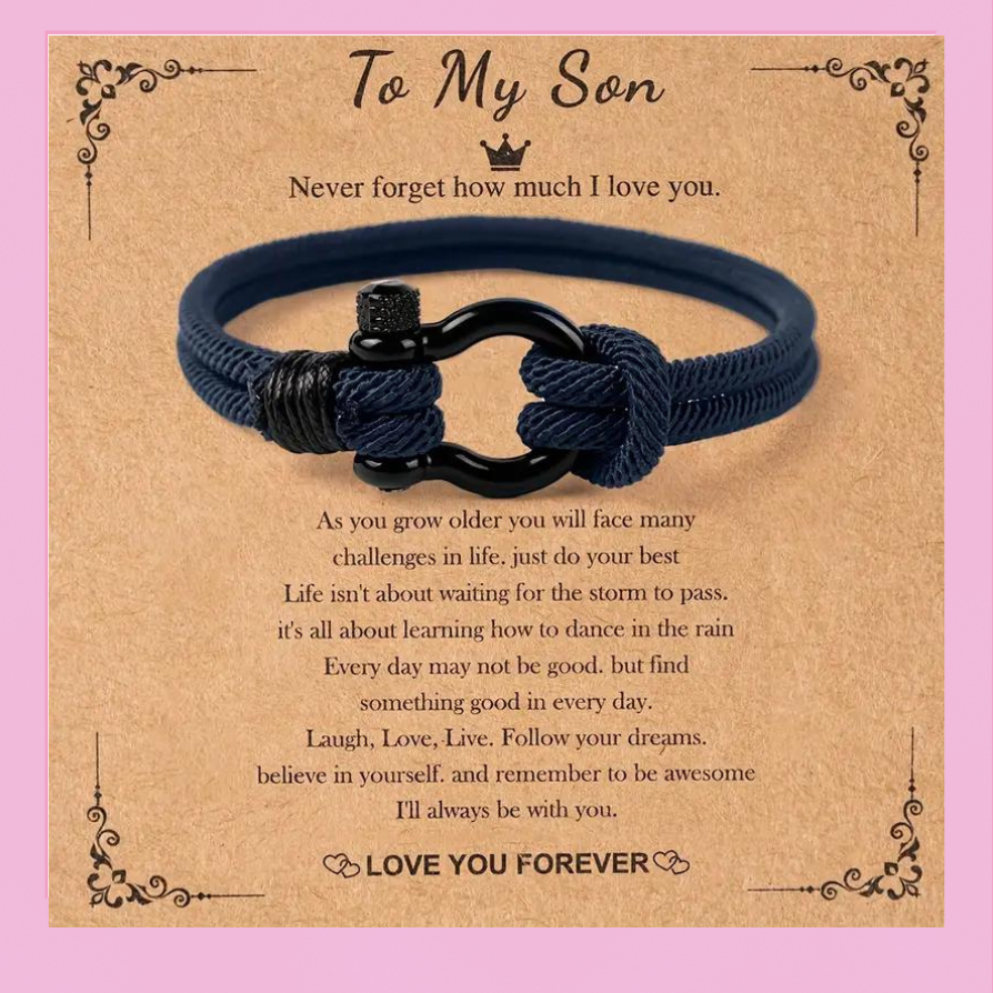 To My Son Bracelet From Mom With Inspirational Quotes